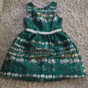 green foral liza luxe dress